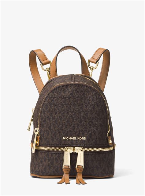 michael kors rhea mini backpack brown|mk rhea mini backpack.